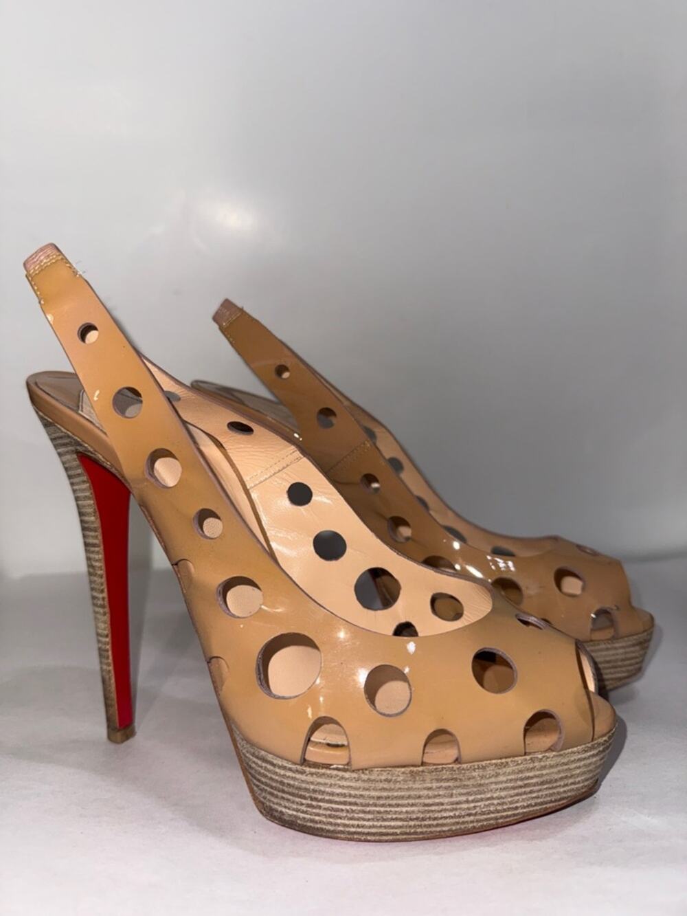 Christian Louboutin Ginza platform slingback sandal heel size 39